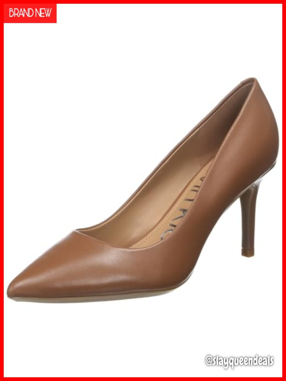 Pointed Toe Stiletto Pump Leather Slip On Heel